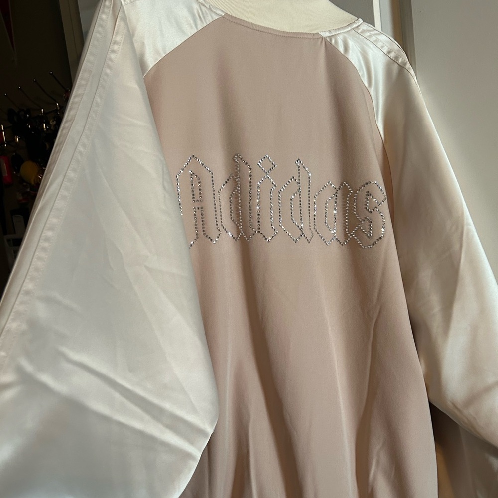 Adidas Cream Jacket with Rhinestone Logo - Picture 6 of 7